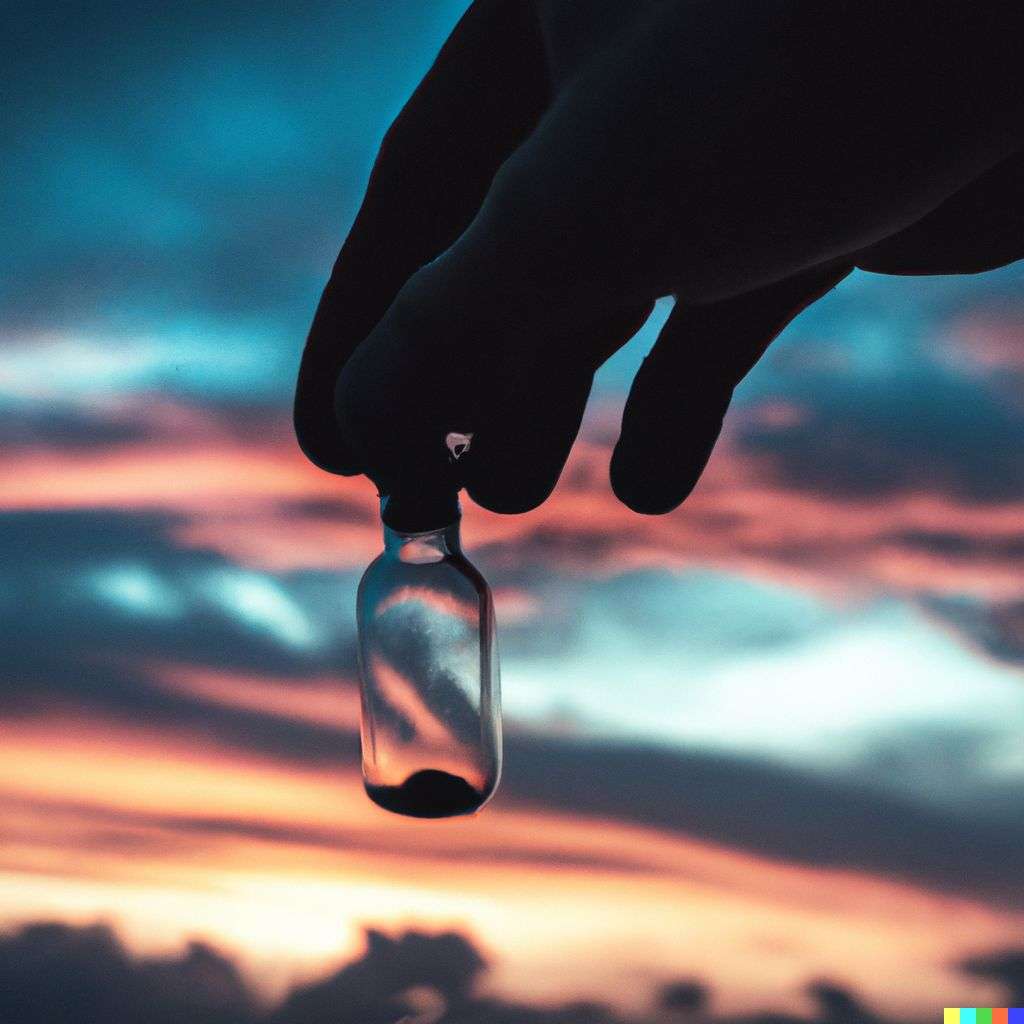 the discovery of gravity, photograph, golden hour lighting